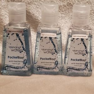 3 Bath & Body Works Dancing Waters PocketBac Hand Gel Anti-Bact…